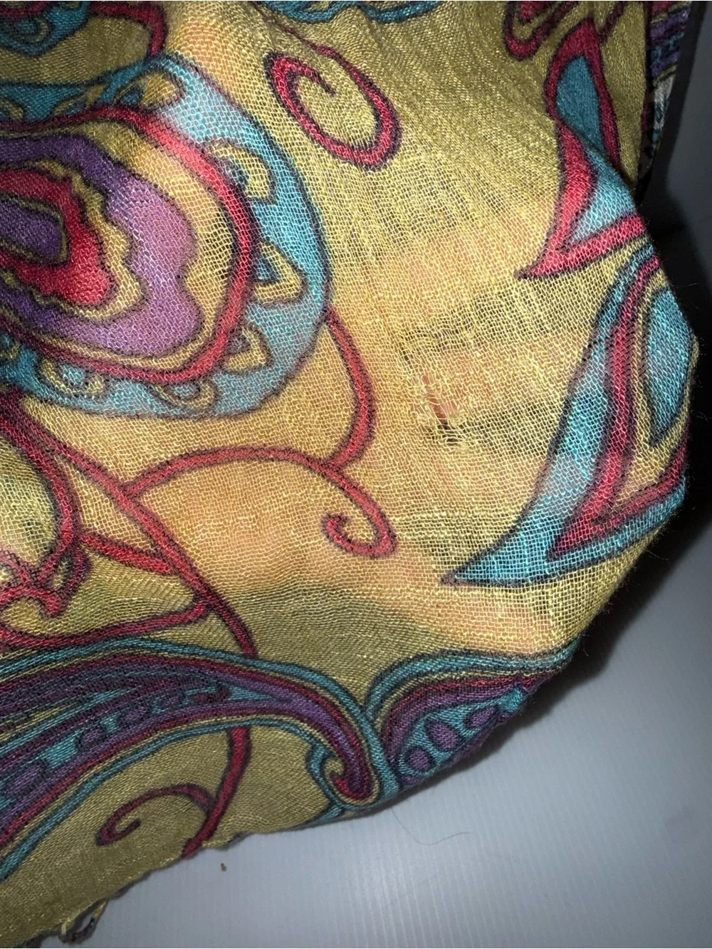 Vintage Yellow Paisley Scarf Headwrap - Stylish Women’s Accessory